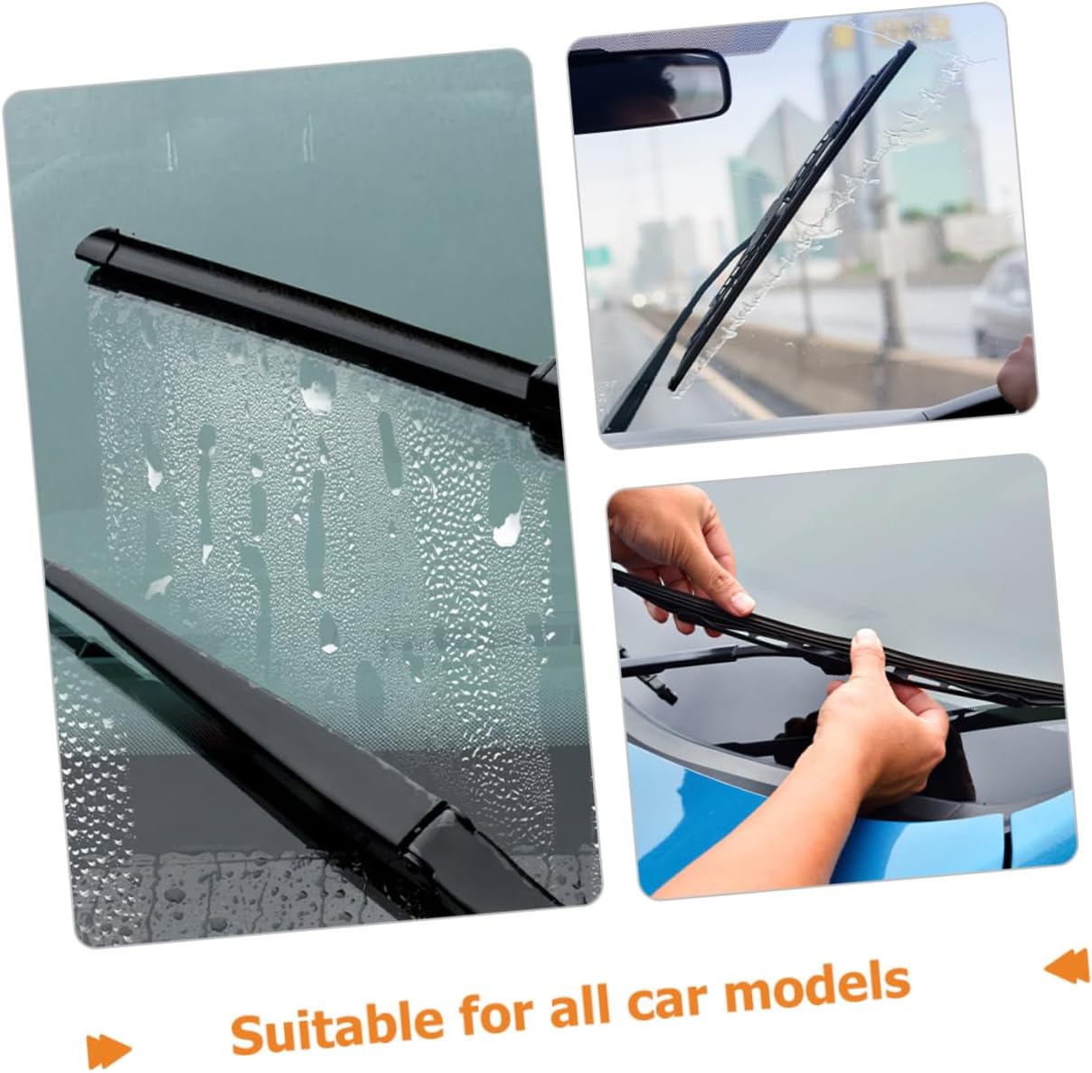 10pcs Windshield Wiper Rubber Inserts Frameless Refill Strips for Cars and Trucks Weather-resistant Replacement Blades for Optimal Visibility