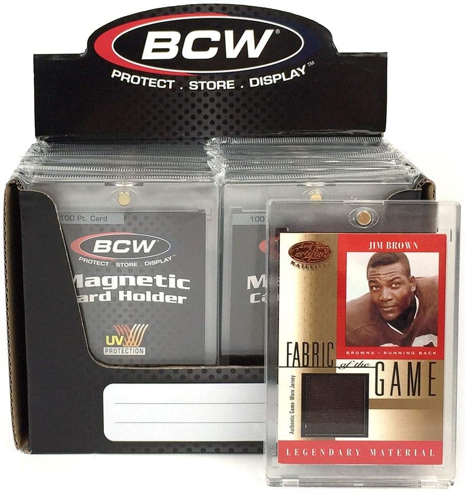 BCW Magnetic Card Holder - 100 PT Thickness - 16 Pack | Protective Display Card Case with Secure Gold Magnet Closure | UV Protection, Quick Access Design for Sports, Gaming, and Collectible Cards