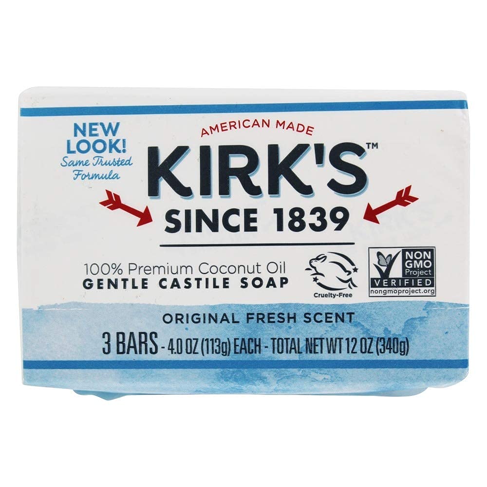 Original Coco Castile Soap 4 Ounces 6 Bars (2 x 3-Pack) by Kirk's