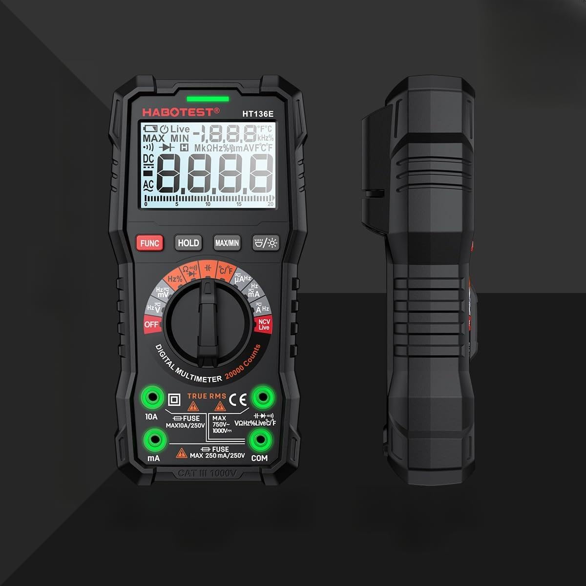 HABOTEST HT136E multimetr cyfrowy, wydajny tester dla profesjonalnych elektryków (HT136E)