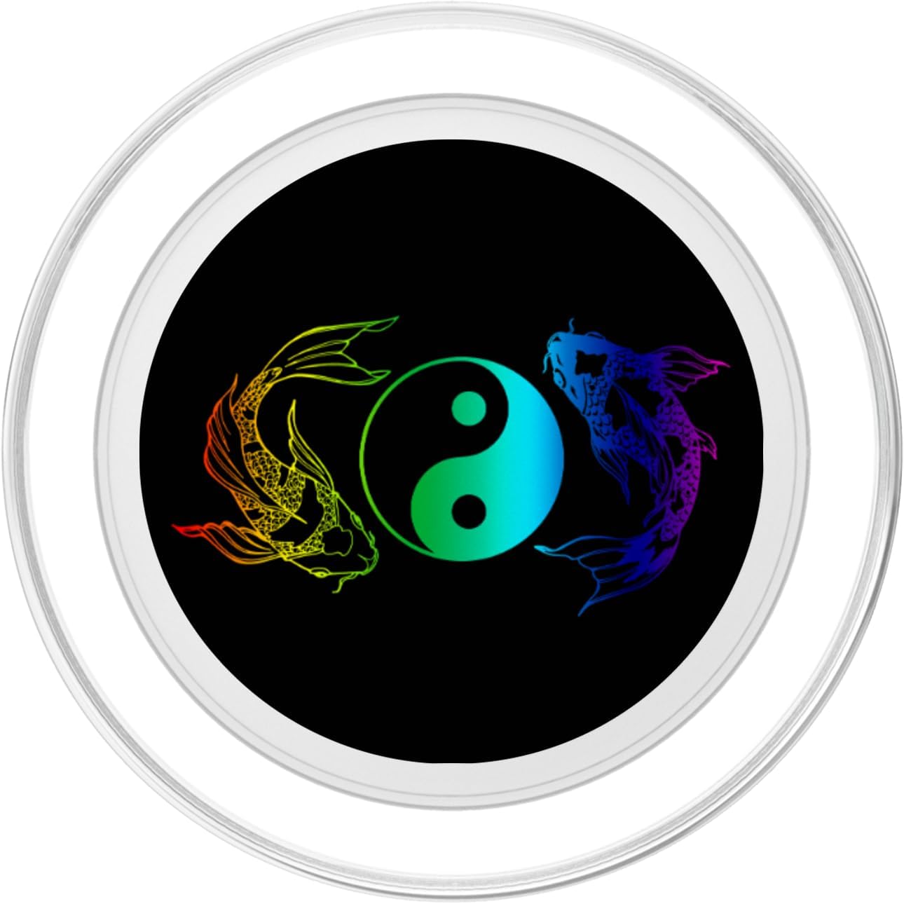 Yin Yang Koi Fish Good Luck and Fortune PopSockets MagSafe PopGrip for iPhone