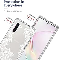 Vista 2 de Funda para Samsung Galaxy Note 10, Samsung Note 10 SM-N970U con protector de pantalla de vidrio templado, funda protectora de cuerpo completo