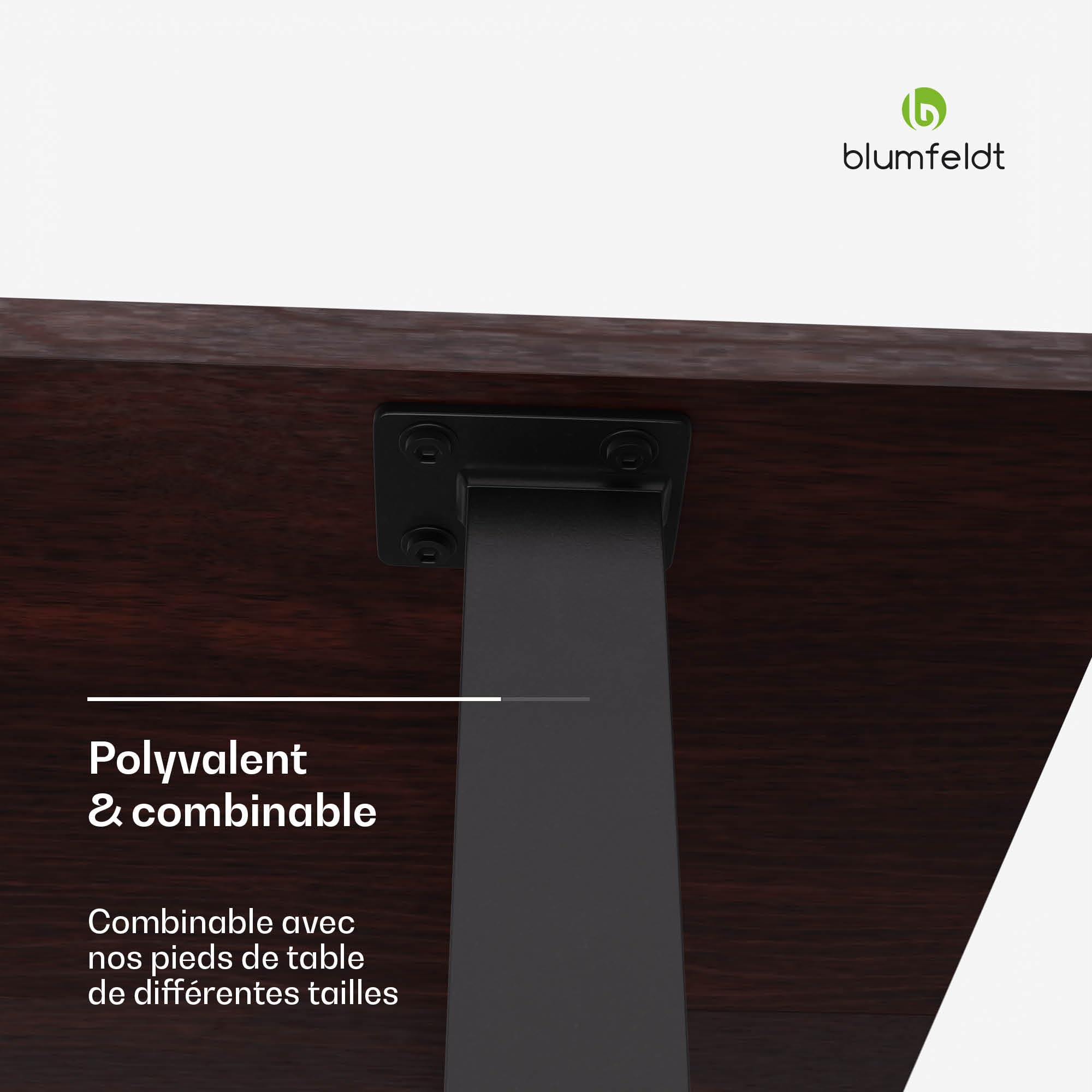 blumfeldt Bearsdon Plateau de Table en Bois - Plateau Durable, 140 x 80 cm, résistant aux Rayures & à la Chaleur, idéal pour Table à Manger - Finition Teck Moderne, Style Industriel & Minimaliste