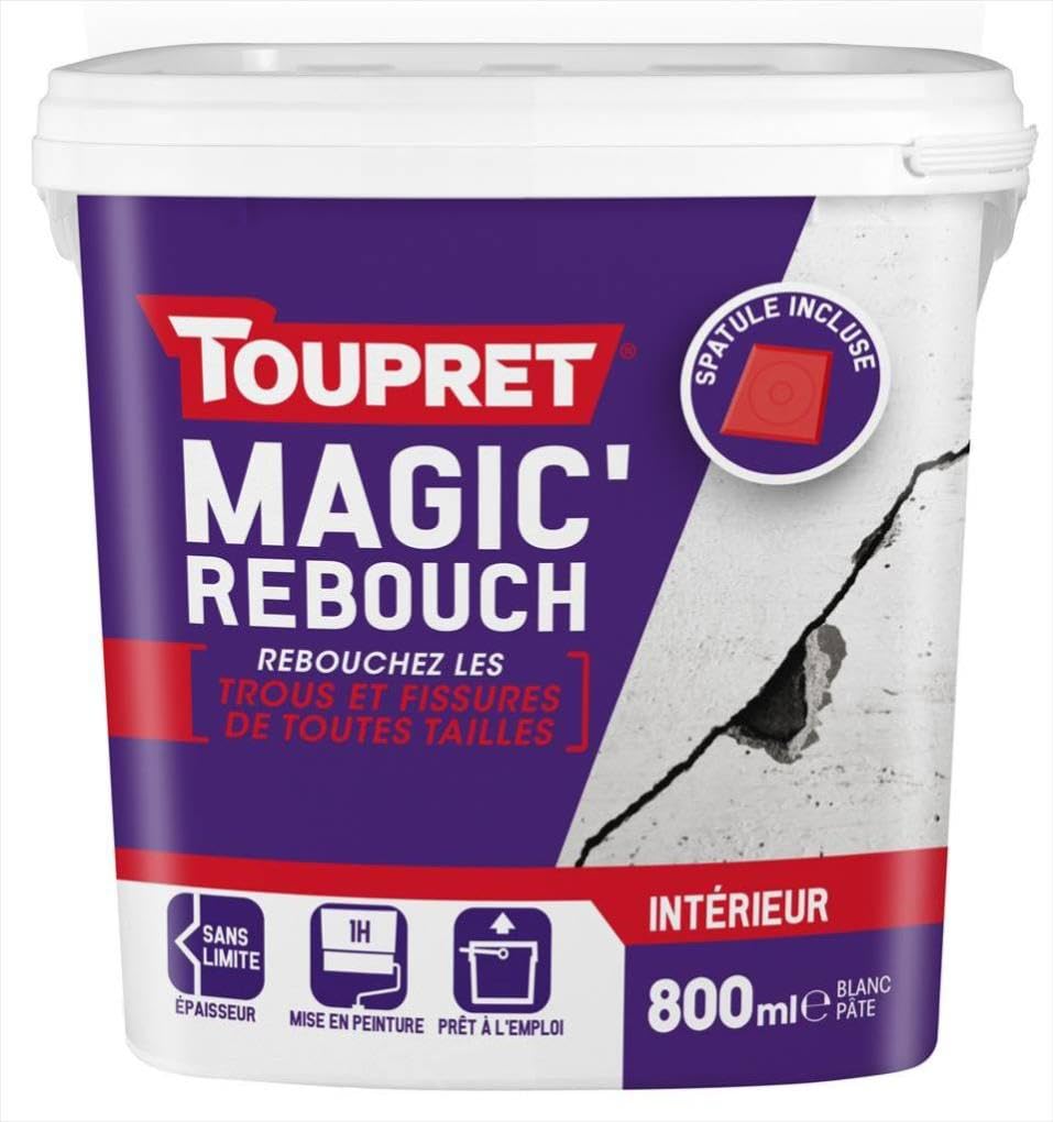 Toupret MGRET0.8 Magic'rebouch + Espátula 800 ml, Blanco