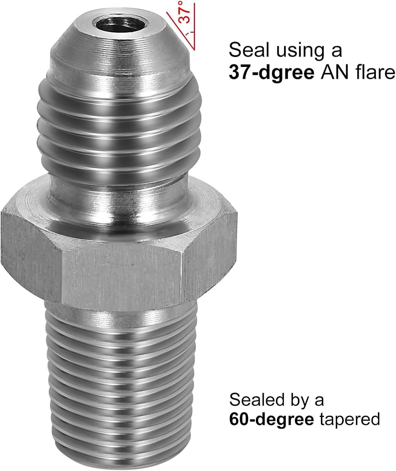 EVIL ENERGY 4AN Male Flare to 1/8" NPT Pipe Fitting Adapter Stainless Steel Straight