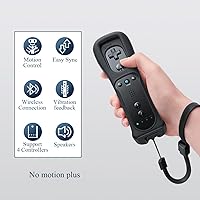 Vista 3 de FASIGO Remote Controller with Nunchuck, Compatible with Nintendo Wii/Wii U, 2 Pack (Black)