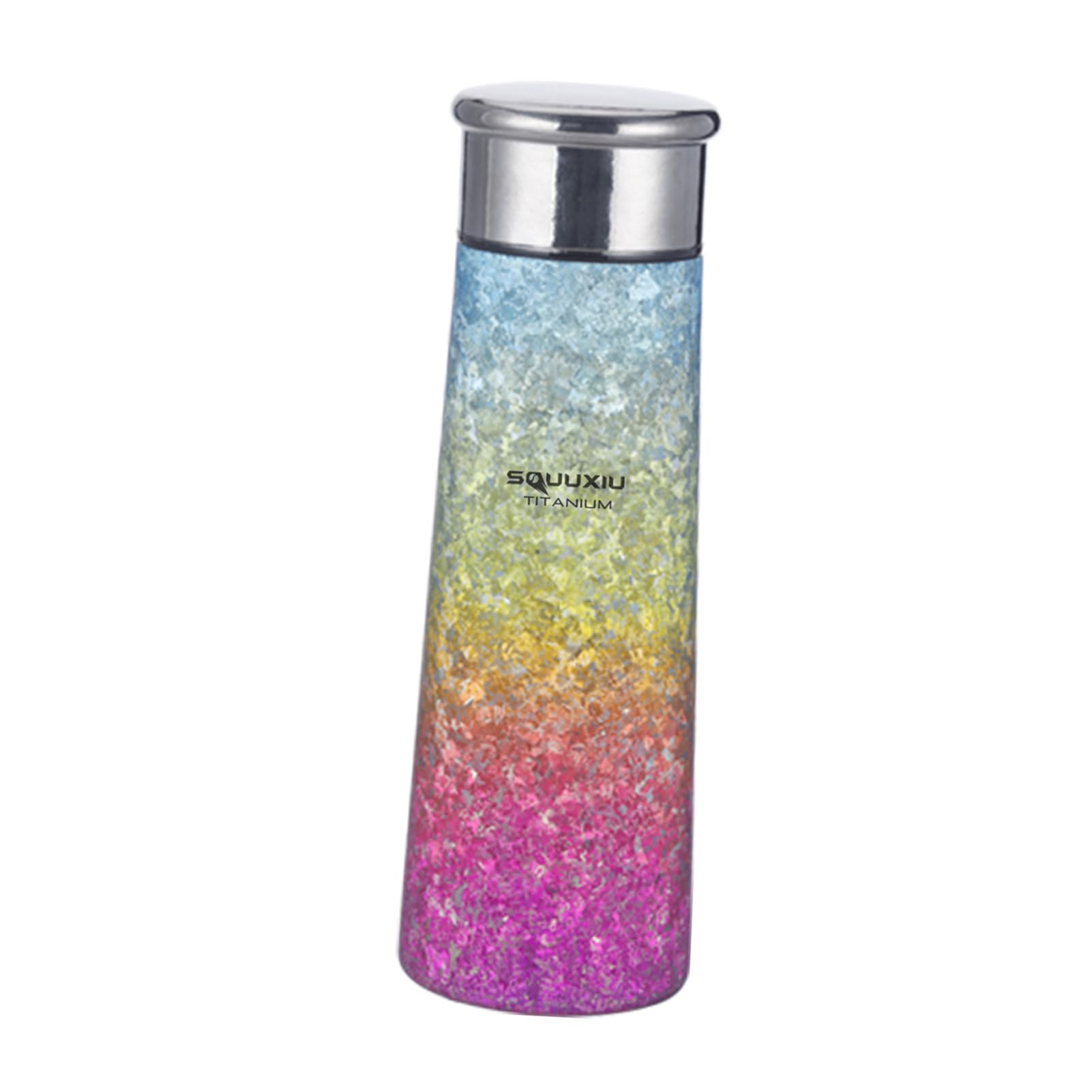 Domary Bouteille d'eau, Bouteille d'eau en Métal Légère à Double Isolation sous Vide de 300 ML, avec Double Joint en Silicone fileté à 360 Degrés, pour Les Voyages Plein Air, l