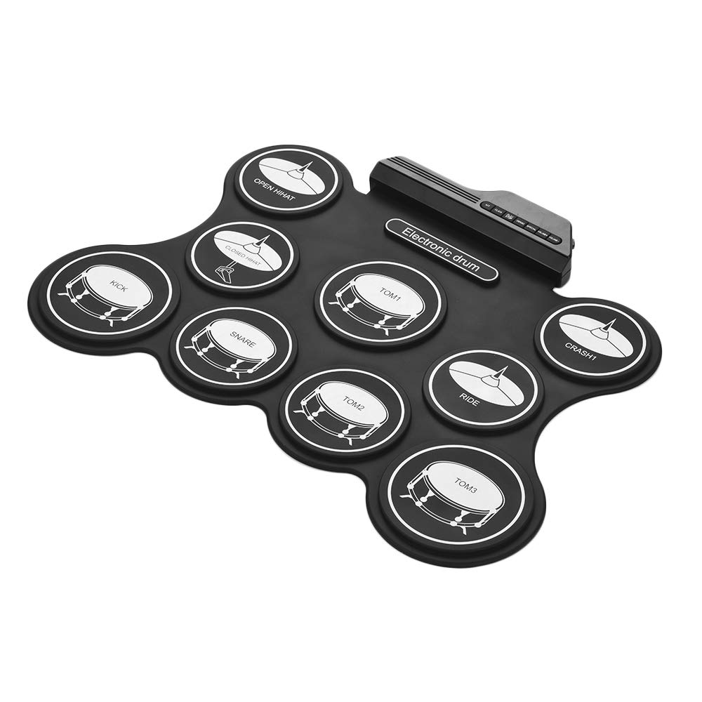 Batteria elettronica portatile USB roll up digitale con 9 cuscinetti in silicone bacchette e pedali per principianti bambini