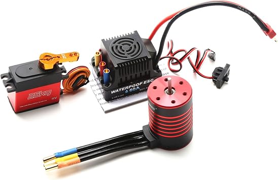 HXBER 3650 Brushless Motor 5200KV Motor 60A ESC T Plug 25KG Servo for 1/10 RC Car Truck