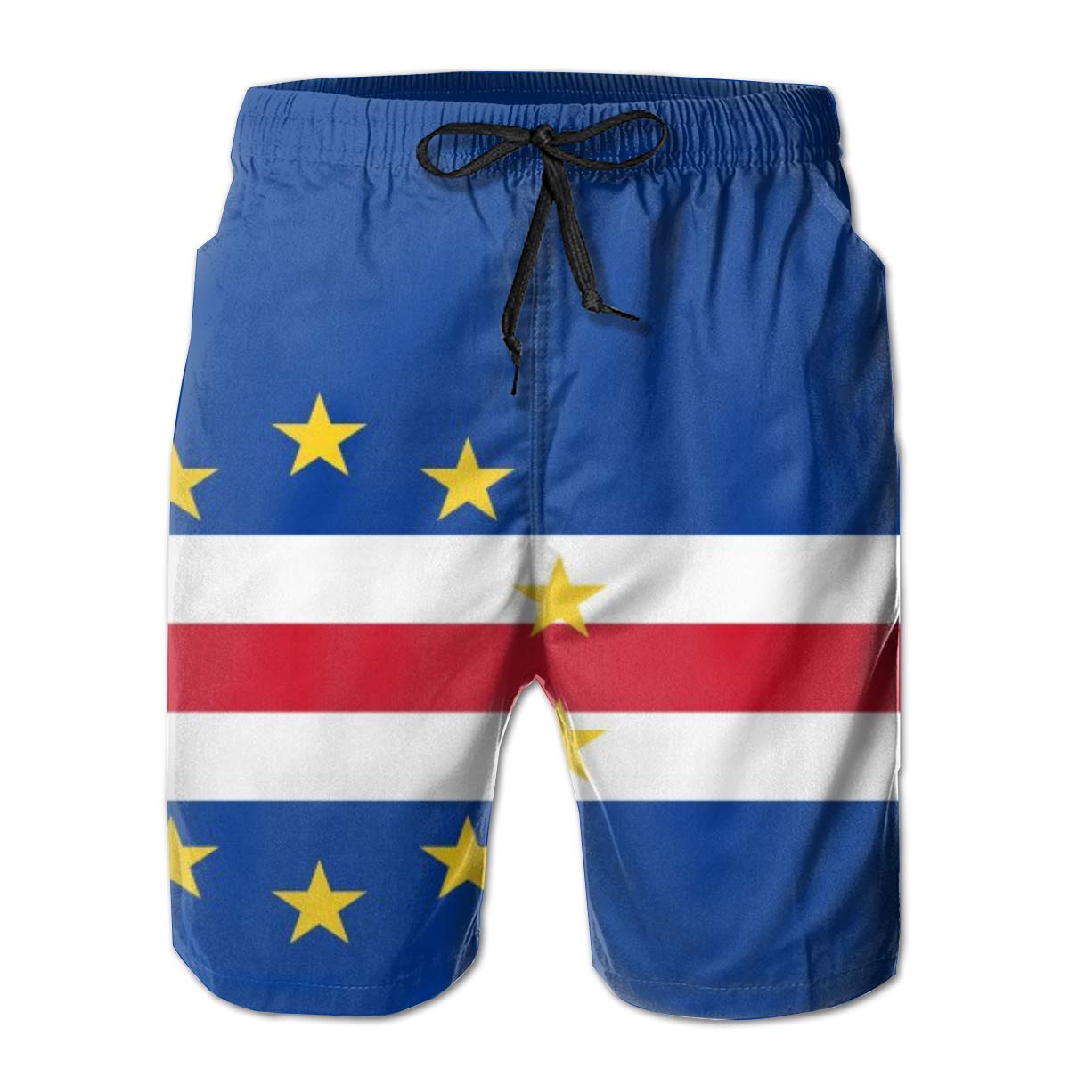 Djngn Men's As Pic Cape Verde Flag Swim Trunks Water Beach Shorts With Pockets