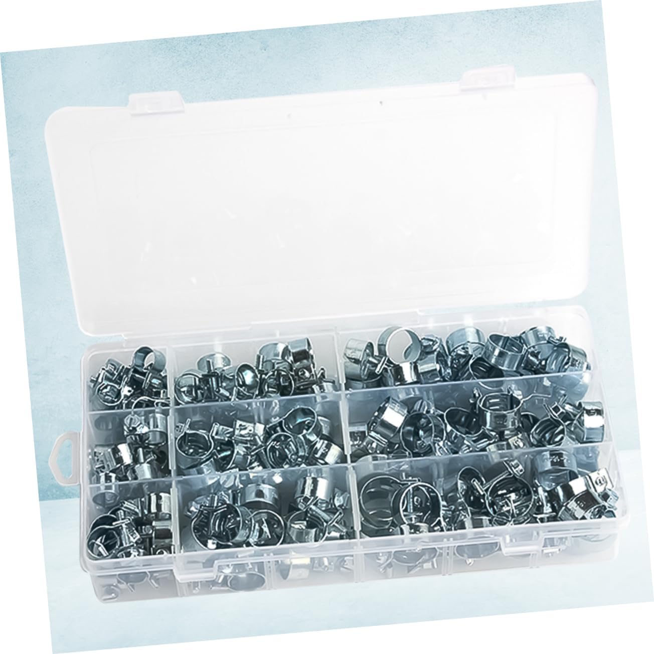135Pcs Mini Spring Buckle Hose Clamp Durable Zinc Plated Water Fasteners for Air and Hoses Lightweight and Versatile Clamps for Various Applications