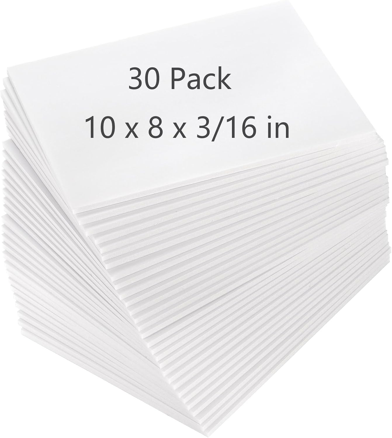 YOUEON 30 Pack Foam Core Board 10 x 8 x 3/16 Inch, White