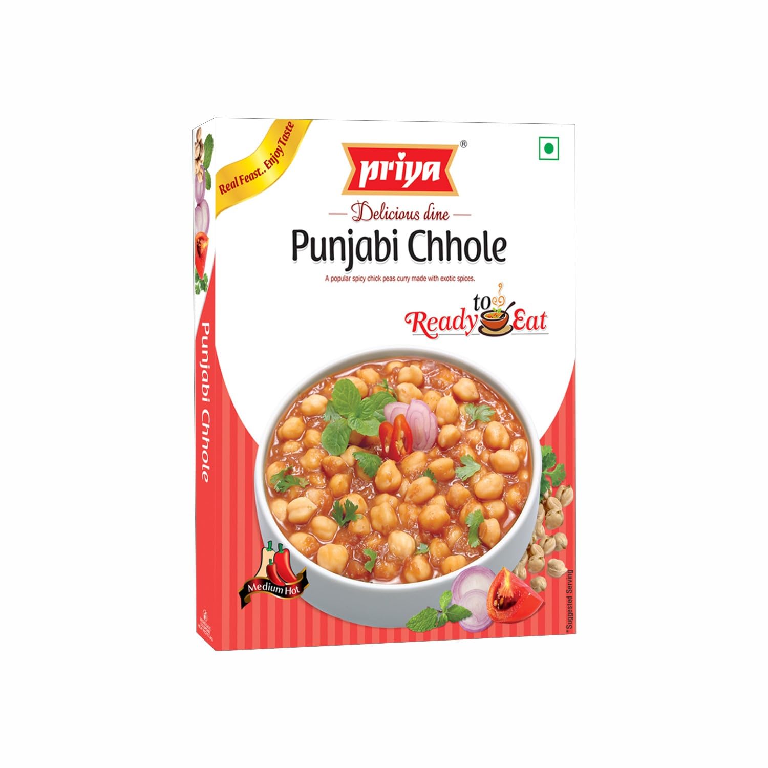 Priya Ready to Eat - Punjabi Chhole, Total 900gm I 300g Each (Pack of 3)