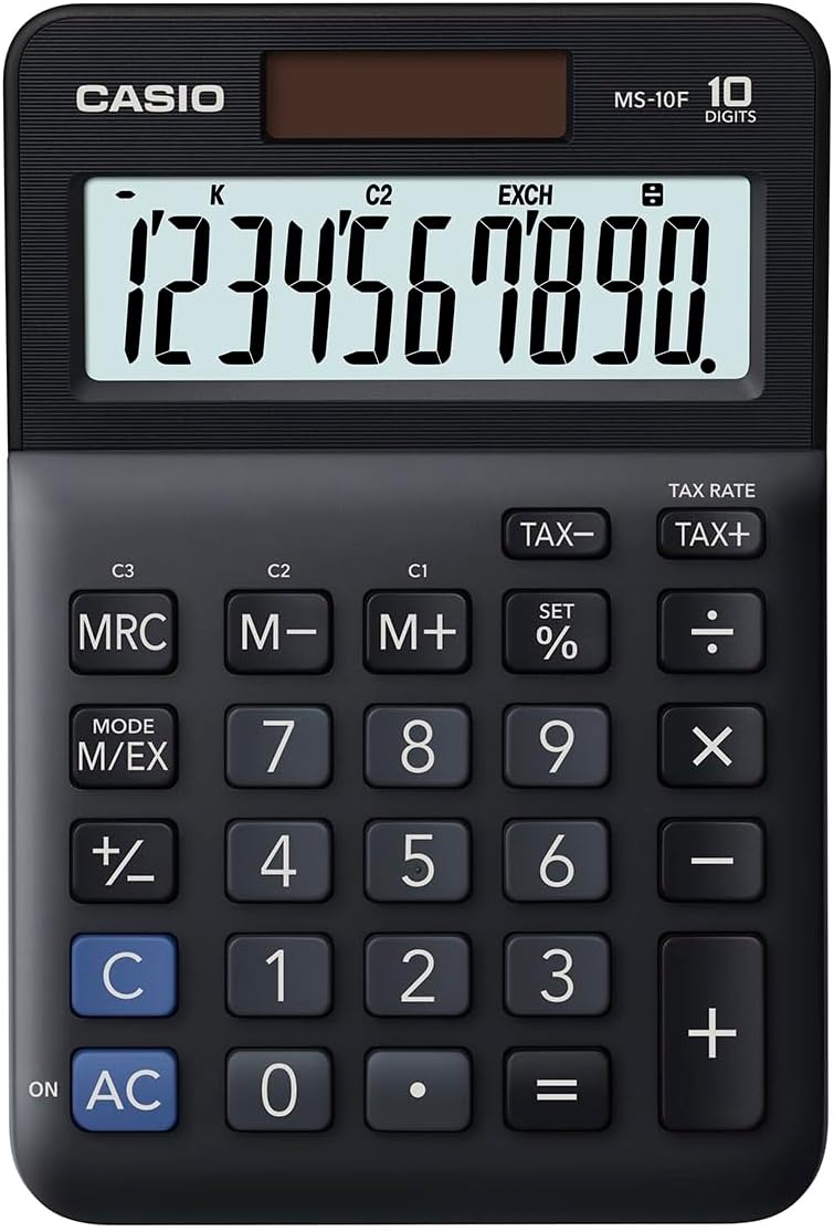 MS-10F Desk Calculator 10-Digit, Tax, Currency