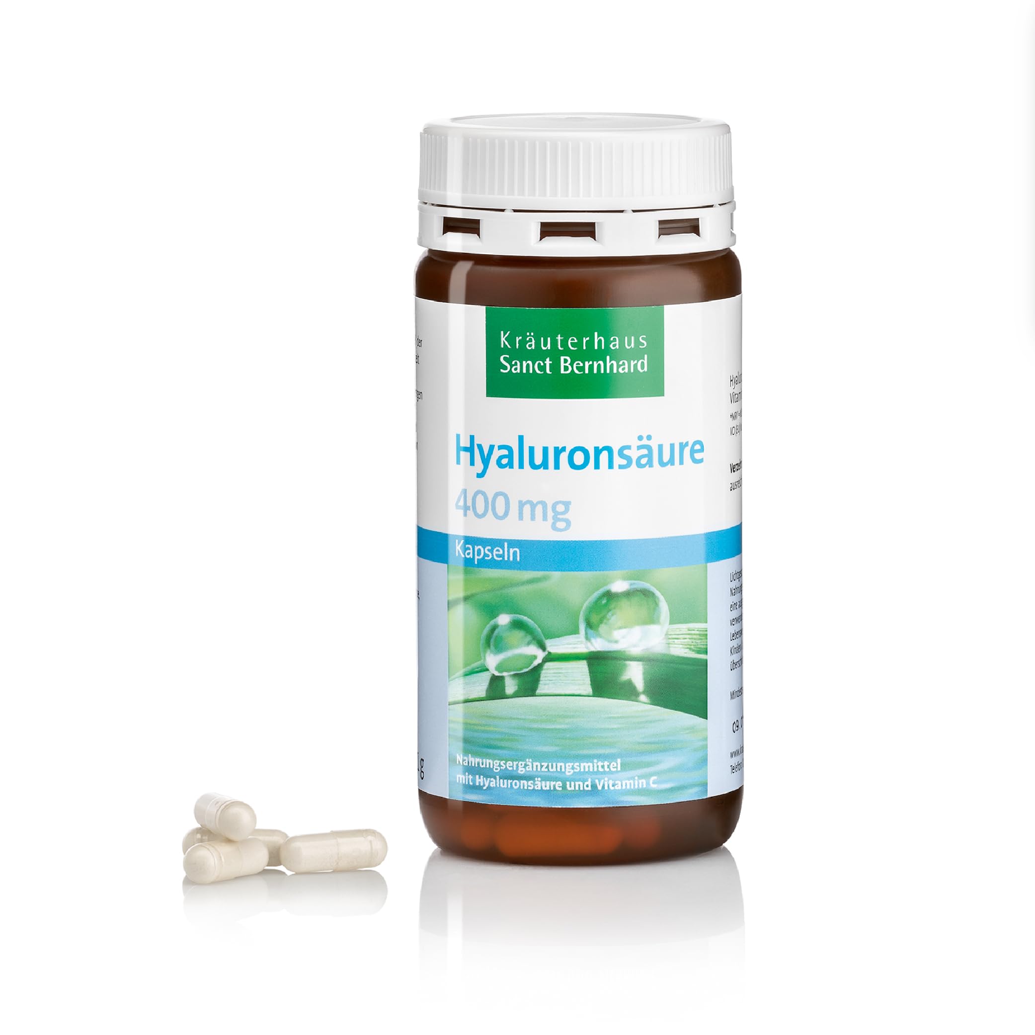 Sanct Bernhard Hyaluronsäure-Kapseln mit 400 mg Hyaluronsäure und 80 mg Vitamin C, 120 Kapseln (4 Monate)