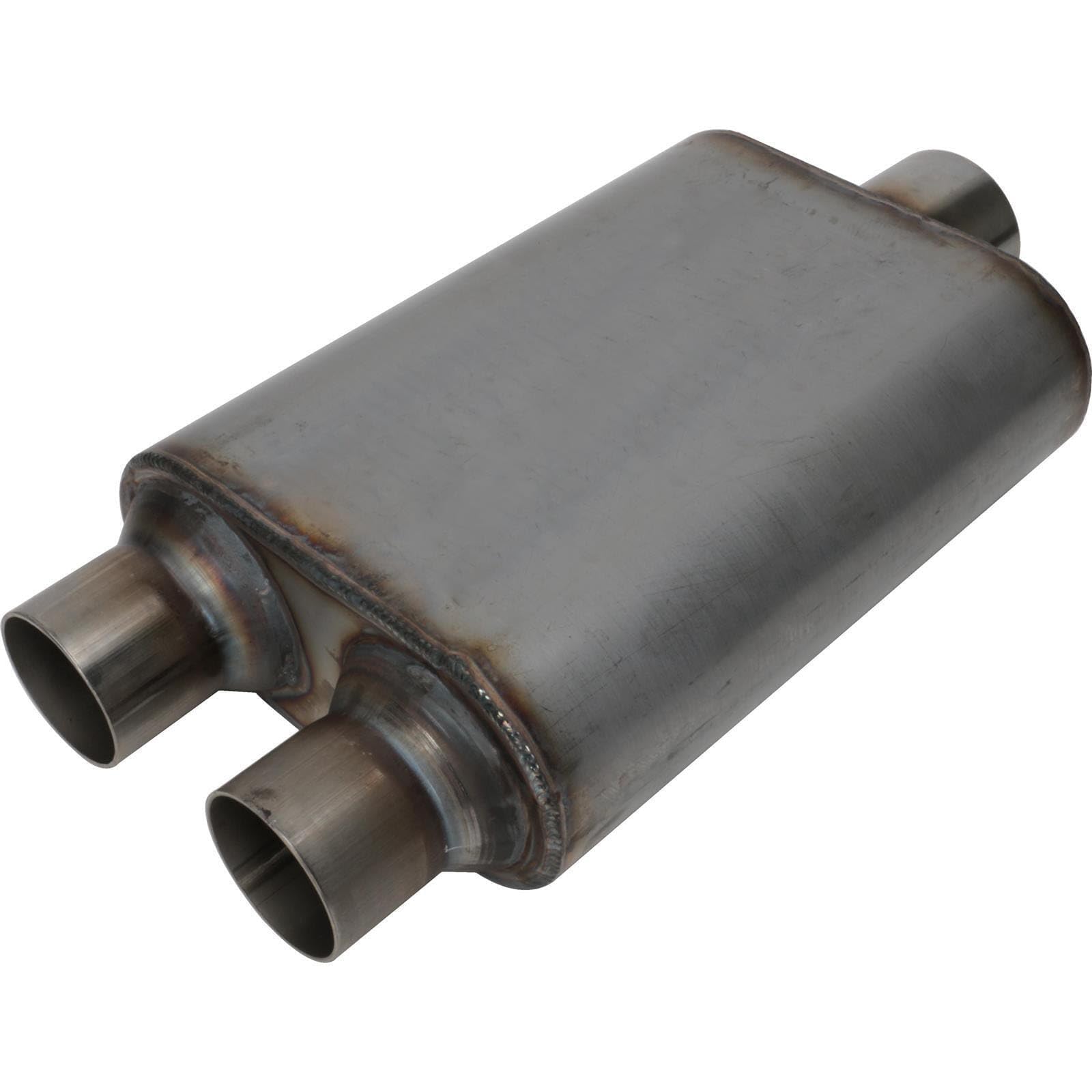 Chamber Muffler, 3 Inch Centered/ 2.5 Dual Outlet 9302010
