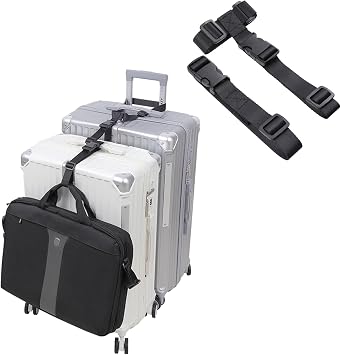 Vigorport Luggage Straps, Luggage Connector Straps for Suitcases Add A Bag and Connect Your 2 Suitcases Together Adjustable Attachment Accessories Belts 1 Width Medium Size