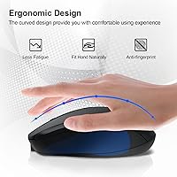 Vista 3 de Ratón inalámbrico recargable Bluetooth silencioso para portátil, iPad, MacBook, PC, Surface Pro, Lenovo, tableta Samsung, diseño ergonómico (negro)