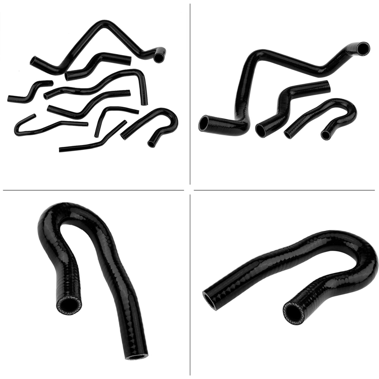 Kit 9 Tubi Radiatore Silicone Nero D15 D16 EG EK SOHC 1992-2000 | Raffreddamento Motore Resiste 260°C / 5,8 Bar, Senza Modifiche Per Tuning E Manutenzione Auto