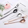 Silverware Flatware Set, 3-piece Set 304 Thickened Stainless Steel Cutlery Set Chopsticks Spoon Fork Cute Creative Cutlery Set(Rose Gold,6Set)