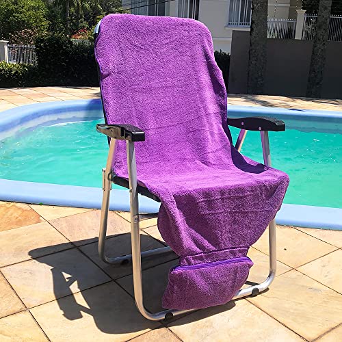 PRATICAPA CAPA TOALHA DE MICROFIBRA COM REGULAGEM PARA BANCO DE CARRO OU CADEIRA DE PRAIA ROXO