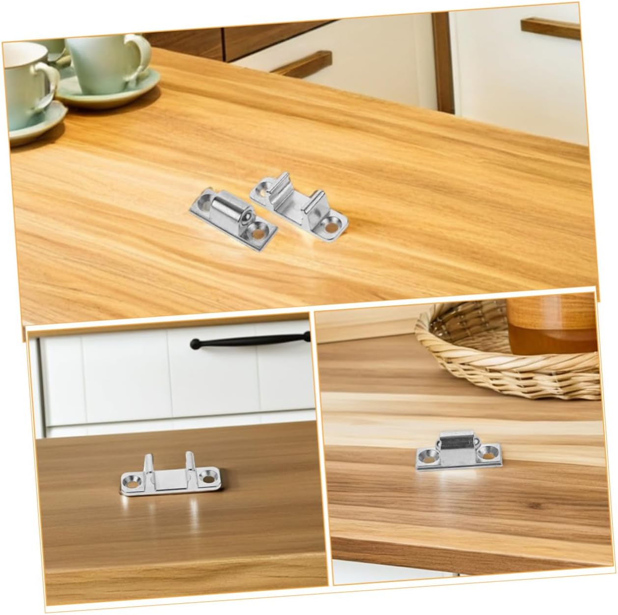 CALLARON 4 Sets Range Hood Metal Kitchen Hood Latches with Screws Universal Glass Panel Fasteners for Kitchen Appliance Hardware Replacement and Cabinet Doors