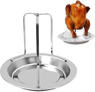 Chicken Roaster Rack, Folding Stainless Steel Nonstick Vertical Meat Poultry Turkey Roaster Chicken Holder Beer Can for Oven or Barbecue Grill Accessories