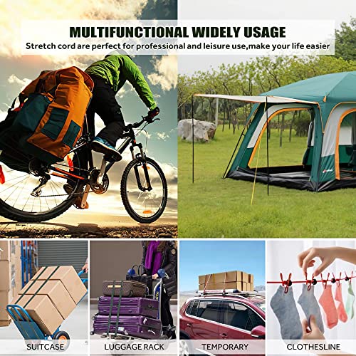 Moladri Black Adjustable Bungee Cords With Hooks Set,80" Long Flat Heavy Duty Elasticity Straps,With Length Adjustment Metal Buckle Luggage Elastic Rope,For Moving Heavy Duty Cargo (4 Pack) #TOP6