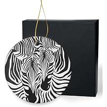 Friends Christmas Ornaments,Tree Decorations, for Family,Office, Zebra Striped Black White