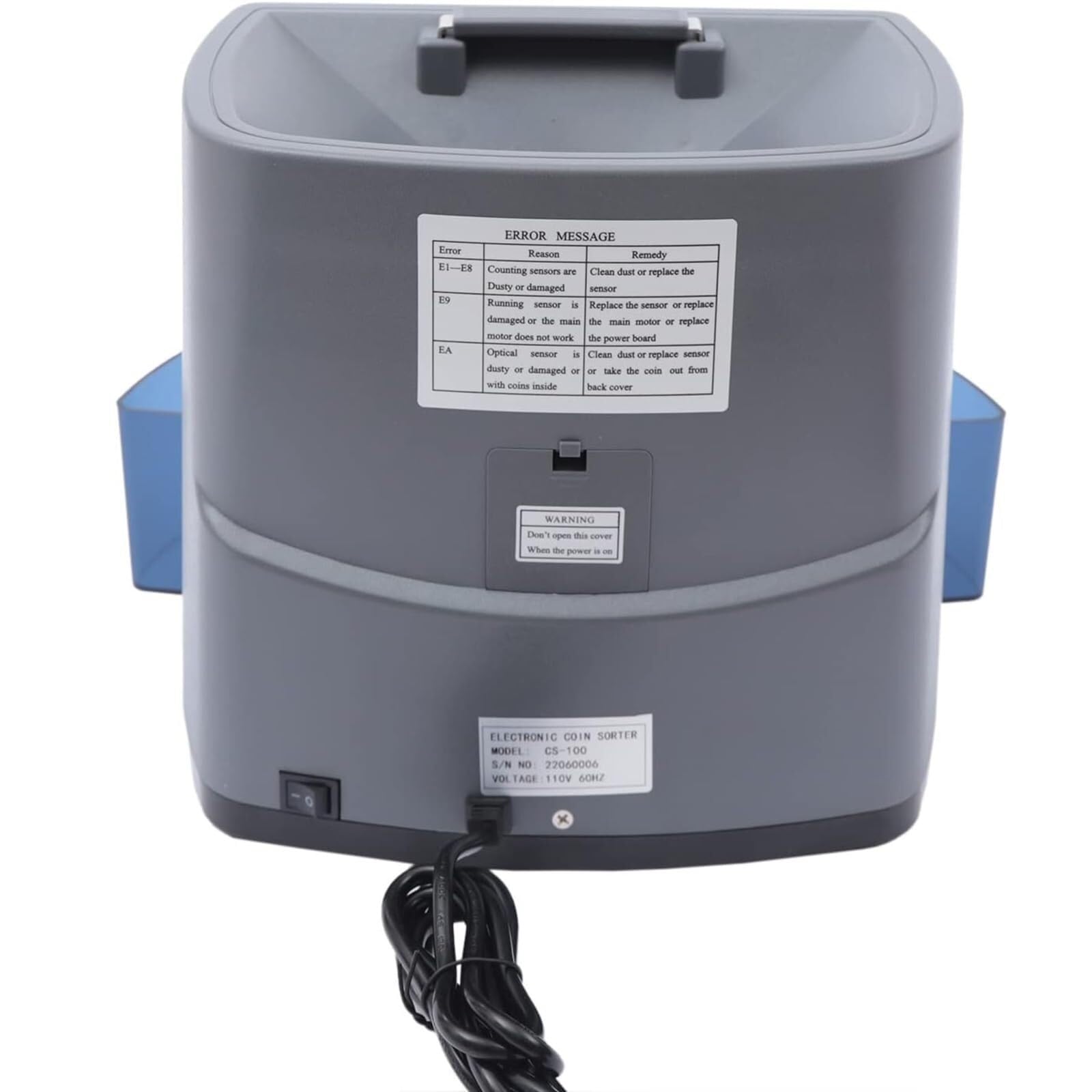 Selezionatrice automatica di monete, contamonete con display a LED, velocità di conteggio 216 monete/minuto, capacità massima dell'hopper 500, modalità conteggio libero/conteggio preimpostato opzional