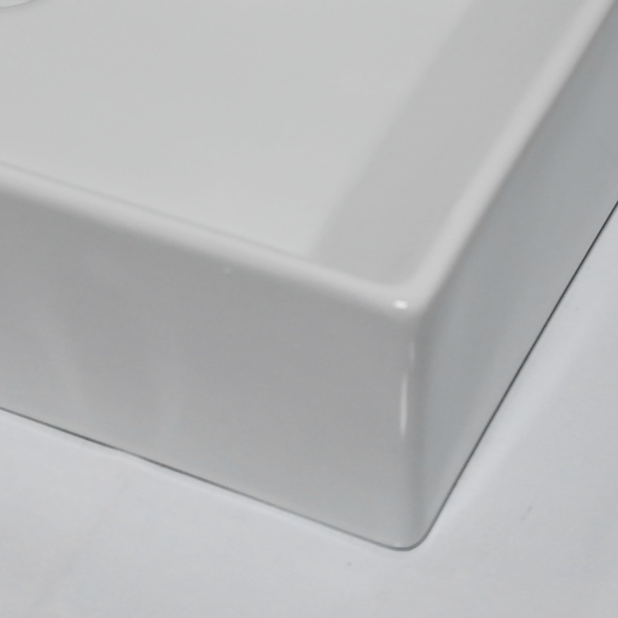 Lavabo in ceramica, moderno con foro per rubinetto, lavabo sospeso, bianco, per bagno, ospiti, WC e giardino, facile da pulire (51 x 36 cm)