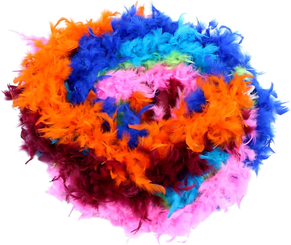 Didiseaon 6 40g Handmade Boas for Crafts Bulk Assorted Colors Light Luster Perfect for Parties and Events