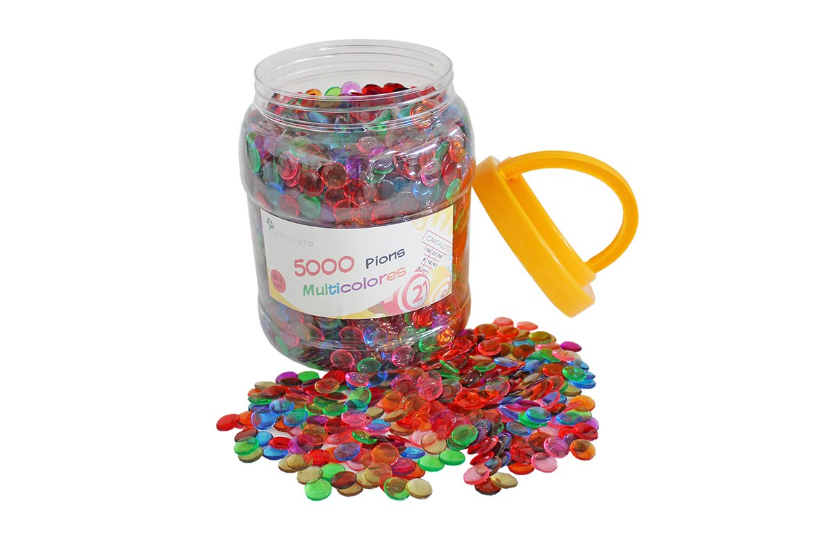 Boite de 5000 pions de Loto Plastiques