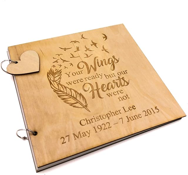 ukgiftstoreonline Personalised Large Funeral Remembrance Guest Book Scrap Book Album