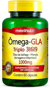 Ômega GLA Triplo 3/6/9 (Linhaça/Prímula/Borragem/Vit.E) - 60 Cáps., Maxinutri