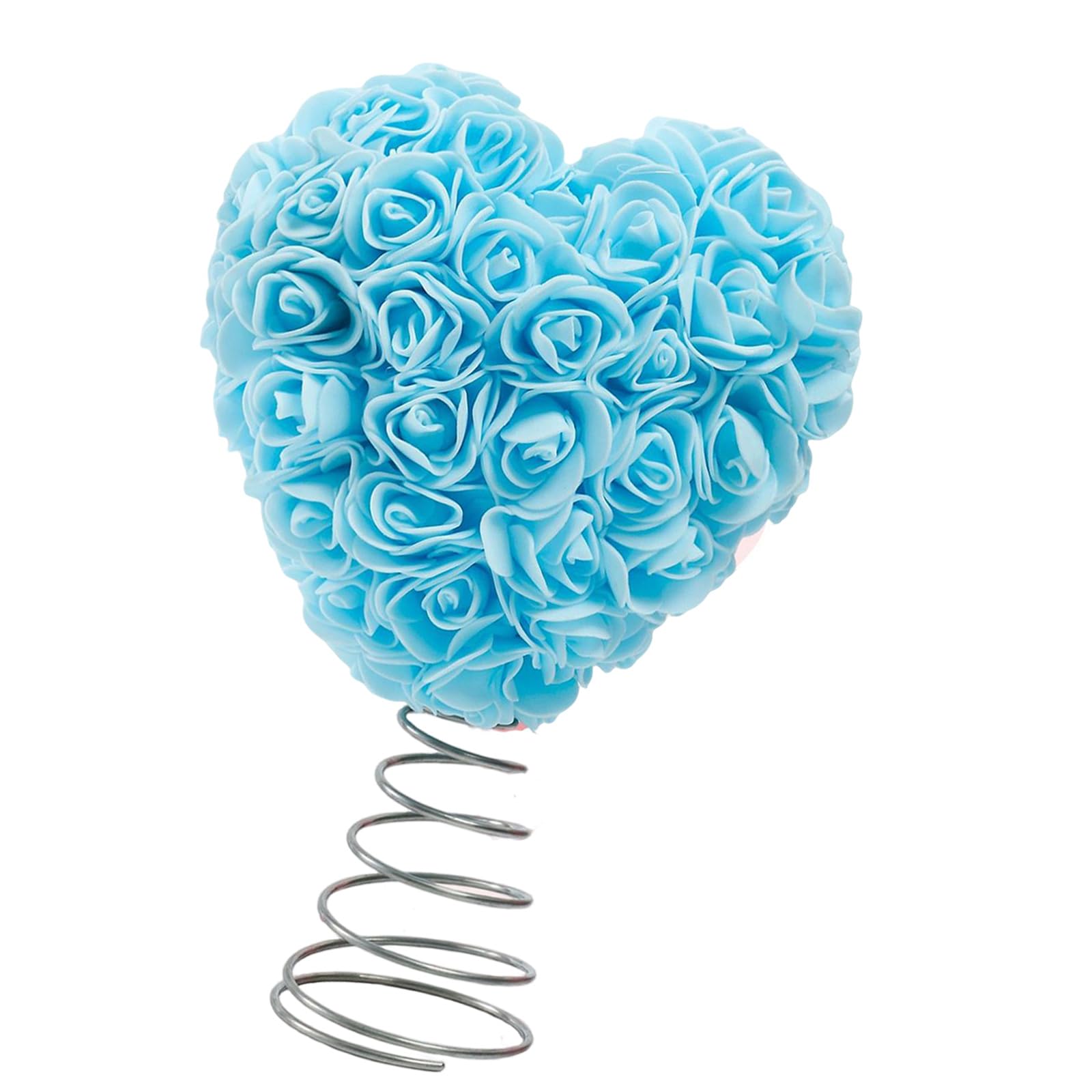 Day Tree Top Preserved Rose Flower Heart Tree Top Ornament for Wedding Christmas Holiday Party Centerpieces Valentines Day Preserved Rose Flower Heart Ornament