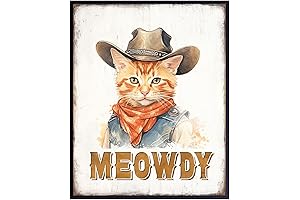 Adorable Cat Wall Art: A Yeehaw of Western Charm