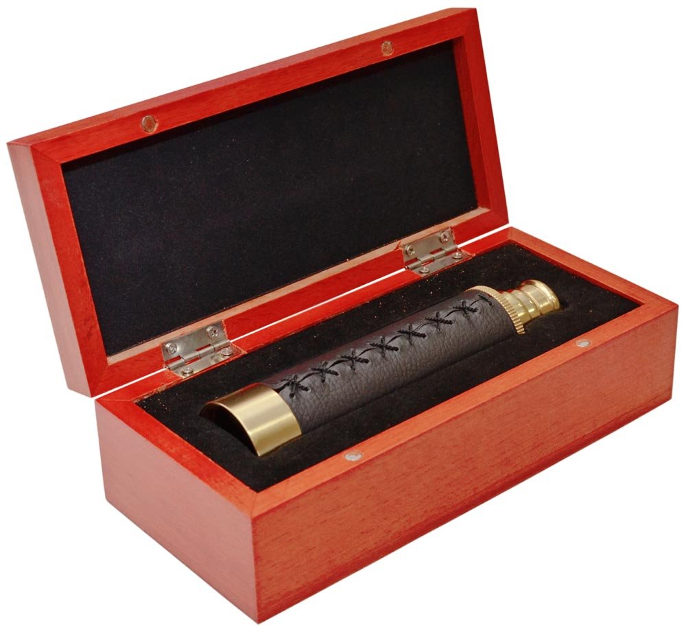 Catalejo Levenhuk Spyglass SG2 Antique con Estuche de Madera; Proporciona Imágenes Nítidas y Brillantes de Objetos Distantes