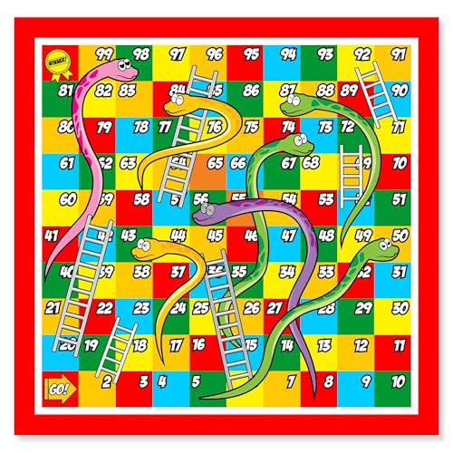 Image of Webby Ludo with Snake and Ladders Double Sided Board Game | Portable Travel Set | Traditional Fun Family Game for Kids and Adults