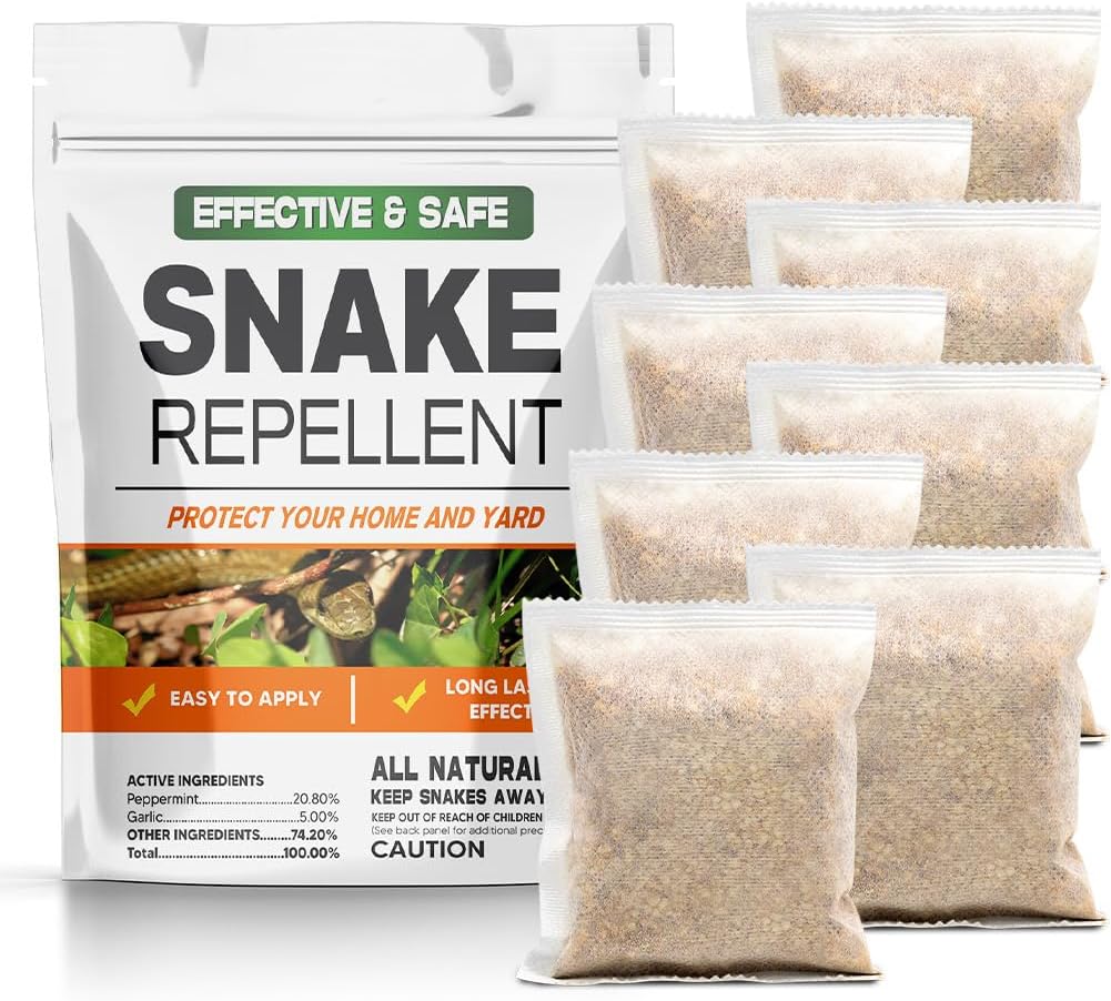 Snake Repellent for Yard Powerful, Snakes Away Repellent for Outdoors, Snake Deterrent Pet Safe Indoor, Yard Snake Out Repellant, Keep Snake Out of Home, Garden, Garage, Camping - 8 Pouches