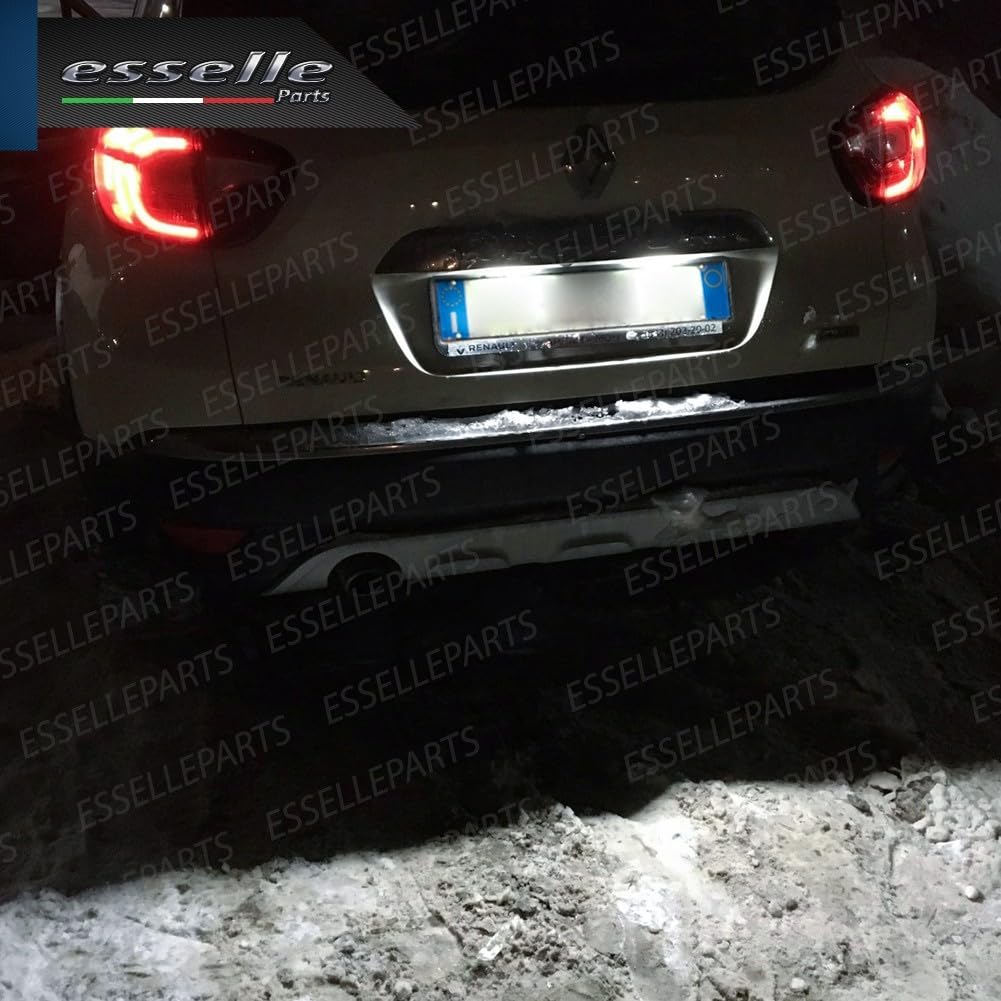 Placchette Luci Targa LED Compatibili con Renault Captur Espace 4 Laguna mk2 Laguna 3 Latitude Modus Scenic 2 Scenic 3 Scenic Xmod Zoe 18 SMD CANBUS 6000K Bianco Ghiaccio Plug & Play Nessun Errore