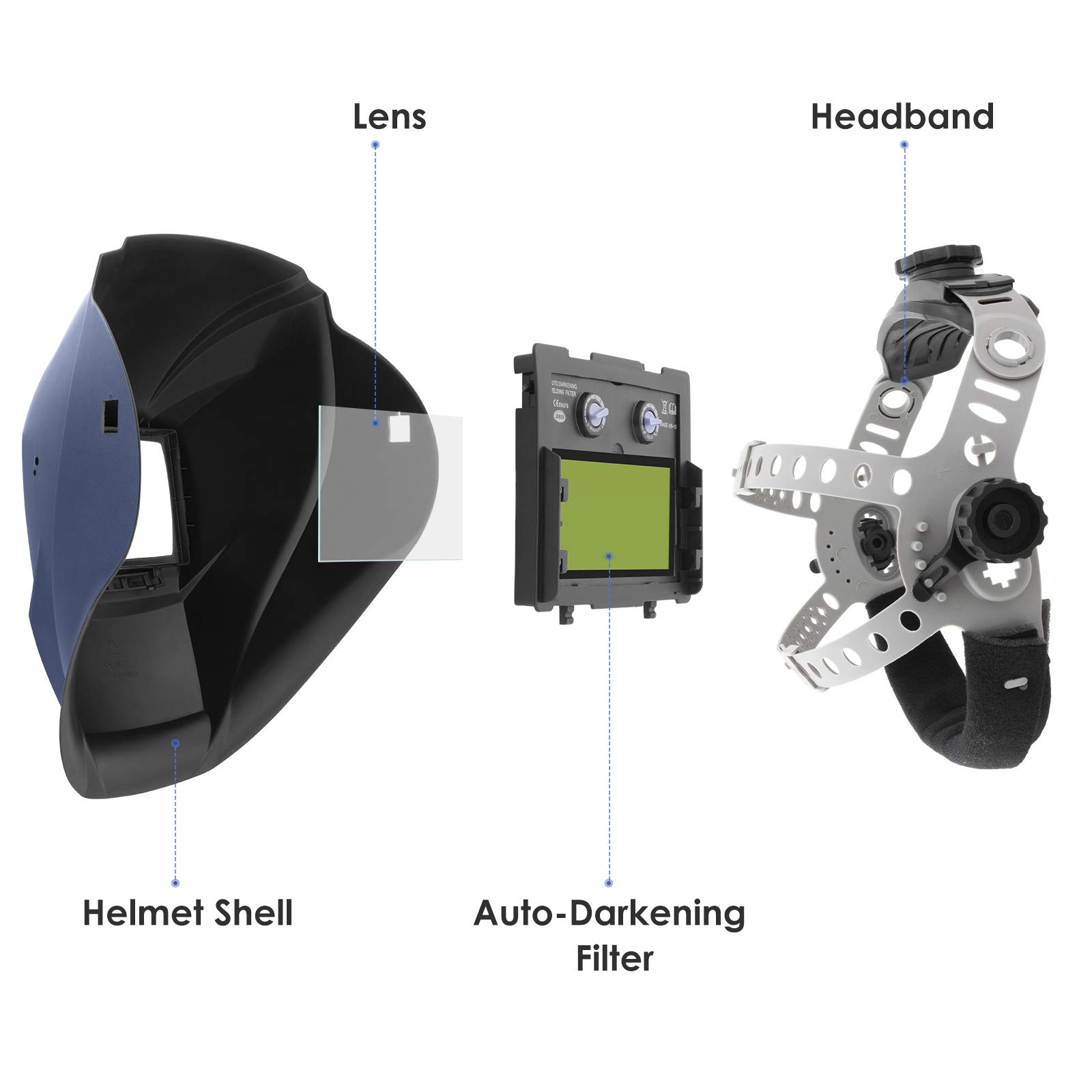 Maschera Per Saldatura SHYOSUCCE Con Oscuramento Automatico - 16 Livelli DIN 9-13, Per MMA/MIG/TIG, 5 Lenti Incluse - Foto 12