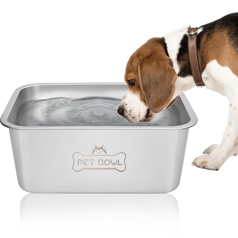Tigela de Água e Comida para Cães Grandes em Aço Inoxidável Vumdua, 11,36 L