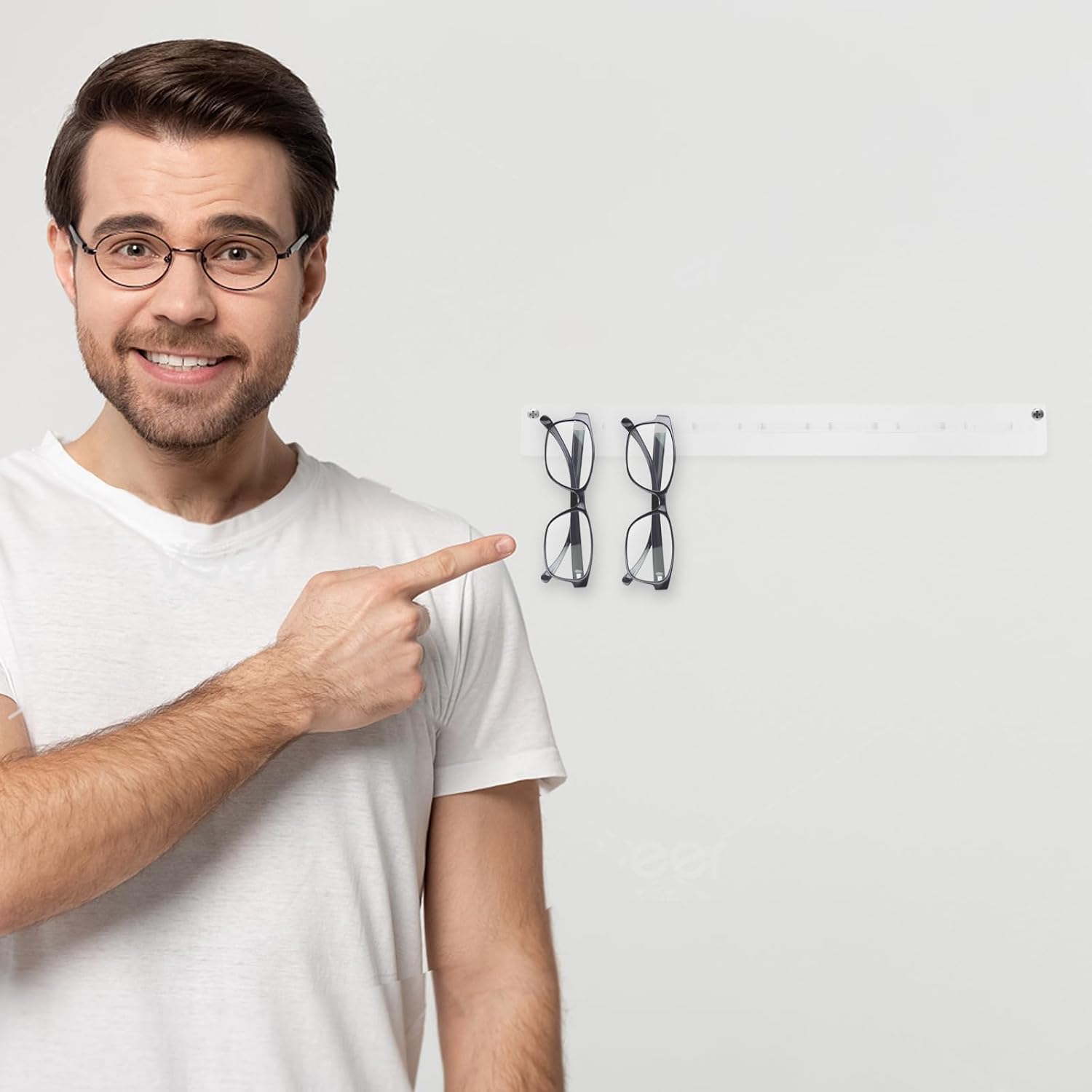 Acrylic Wall Mounted Glasses Display Holder Rack for Eyewear Organizing | Organizer, Lightweight Modern Minimalist Design, Retail Display Fixture