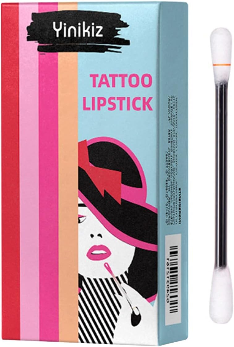 AILIEE Lipsticks for Women Long Lasting Waterproof Matte Lipstick Cotton Swab, Disposable Portable Lipstick 3ML Moisturising Formula Beauty Makeup Cosmetics Gift Set