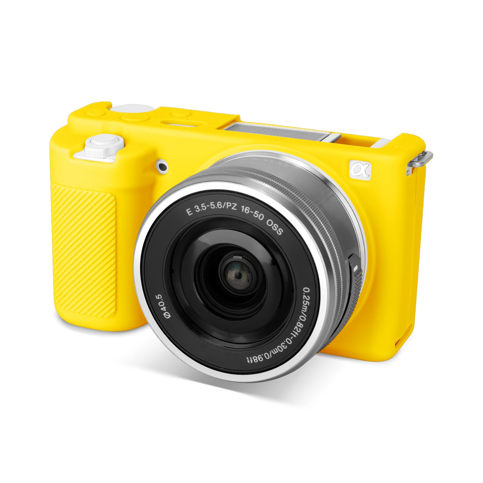 Rieibi ZVE10 Case, Soft Silicone Protective Case for Sony ZV-E10 ZVE10 Camera, Lightweight Rubber Cover for Sony Alpha ZVE10 - Yellow