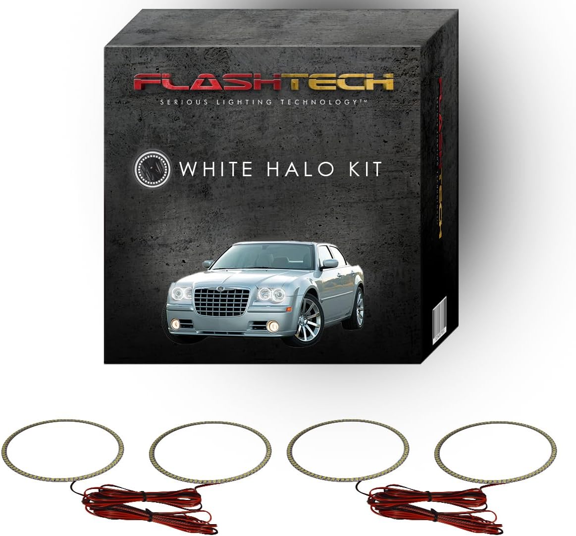 Amazon.com: Flashtech Xenon Brightest White LED Halo Ring Headlight Kit ...