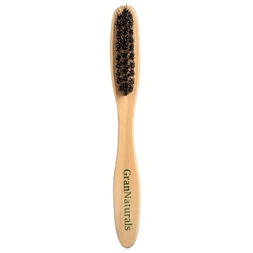GranNaturalsTM Teasing Boar Bristle Brush for Slicking Back Hair, Smoothing Ponytail Bun, Backcombing, Edge Control & Hair Sectioning - Wooden Slickback Hairbrush for a Sleek & Smooth Hairstyle