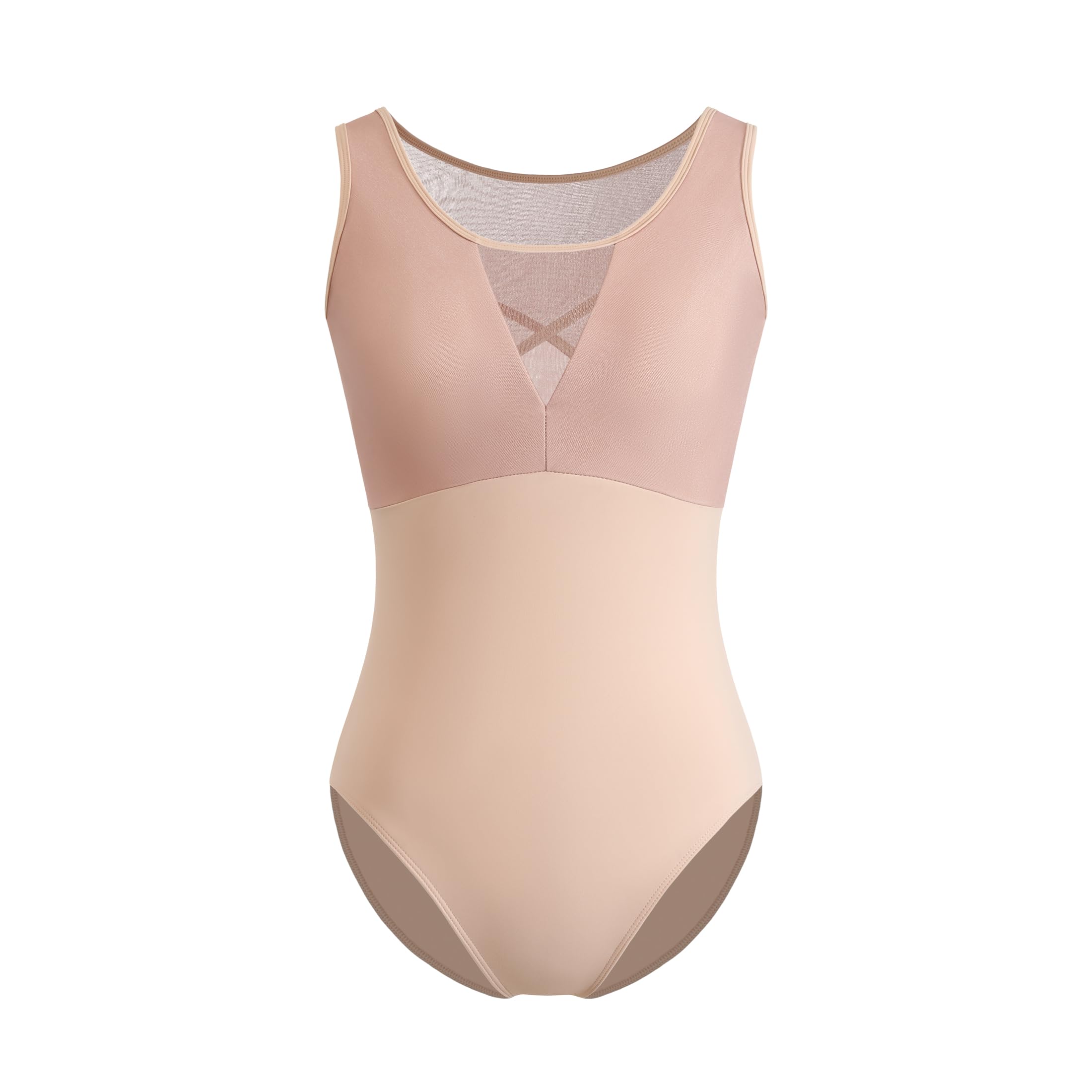 HROYL Femmes Débardeur Justaucorps de Ballet Danse Vêtements de Danse à dos Maille Creux Justaucorps de Gymnastique,C16