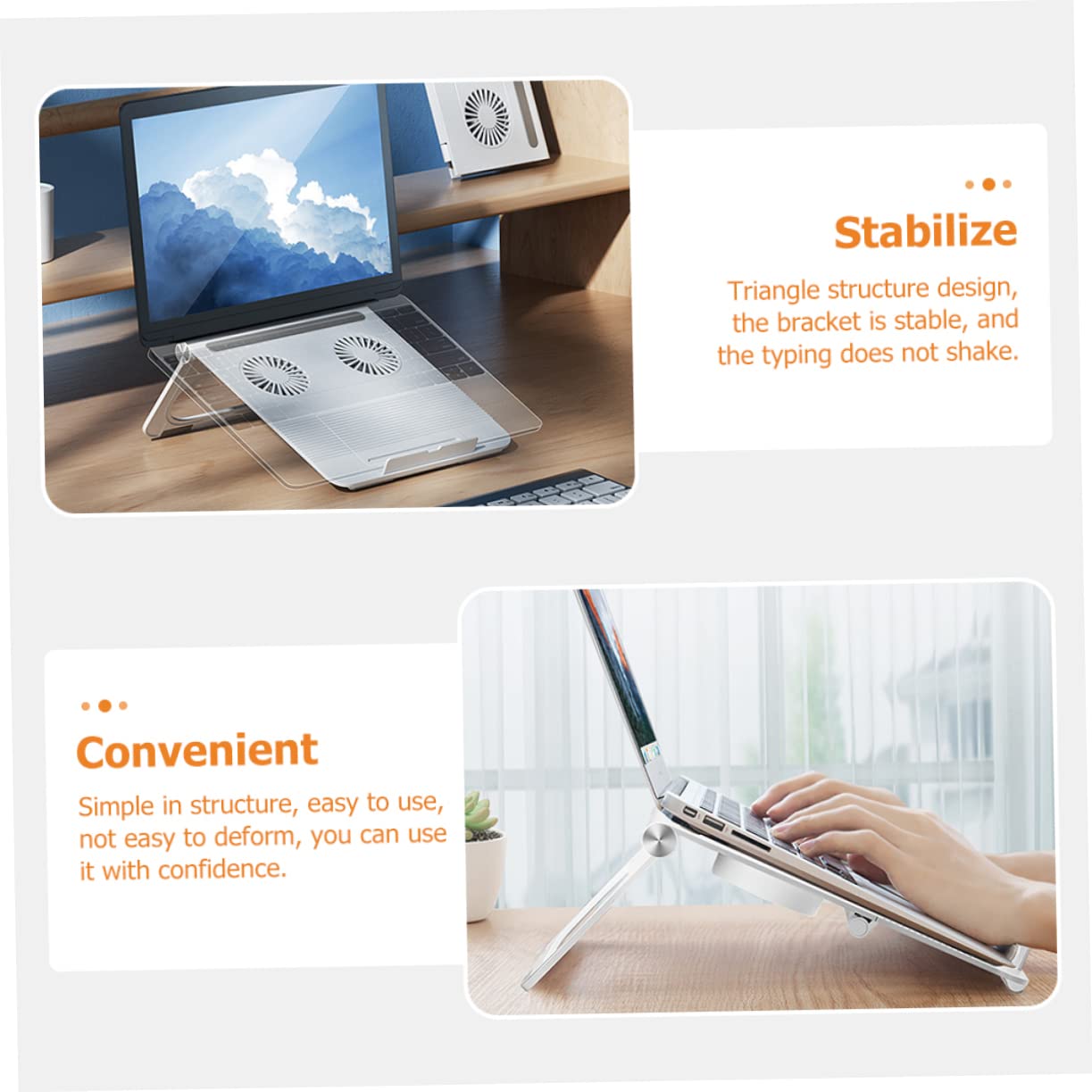 SHINEOFI Laptop con Ventole Raffreddamento Doppie Base Antiscivolo per Notebook e Pc Portatili Design Ergonomico per Scrivania
